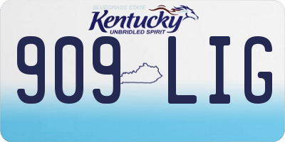 KY license plate 909LIG