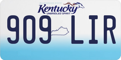 KY license plate 909LIR