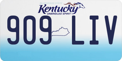 KY license plate 909LIV