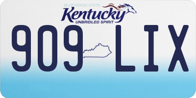 KY license plate 909LIX