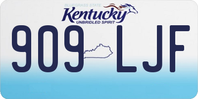 KY license plate 909LJF