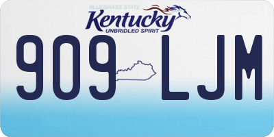 KY license plate 909LJM