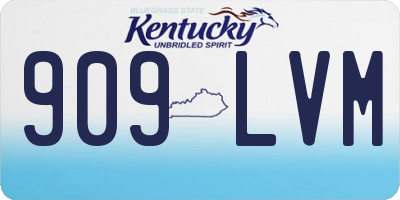KY license plate 909LVM