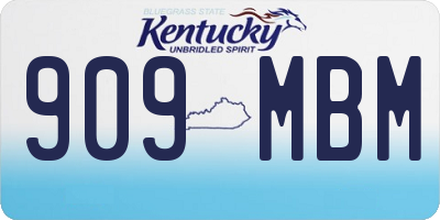 KY license plate 909MBM