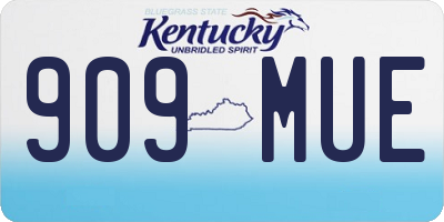 KY license plate 909MUE