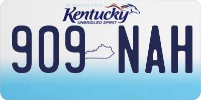KY license plate 909NAH