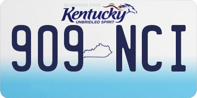 KY license plate 909NCI