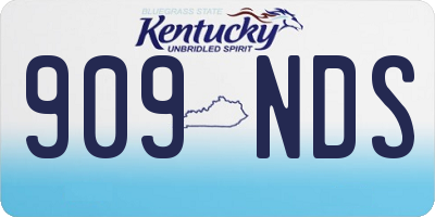 KY license plate 909NDS