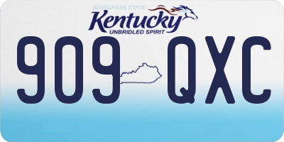 KY license plate 909QXC
