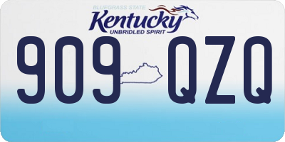 KY license plate 909QZQ