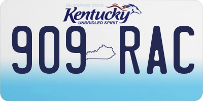 KY license plate 909RAC