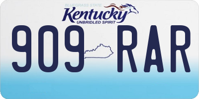 KY license plate 909RAR