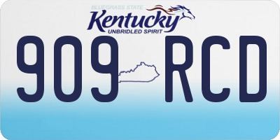 KY license plate 909RCD