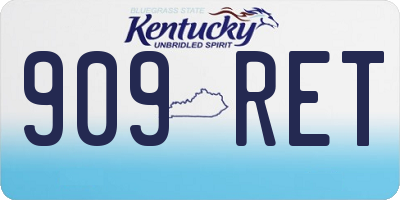 KY license plate 909RET