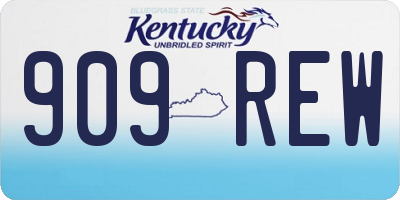 KY license plate 909REW