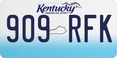 KY license plate 909RFK