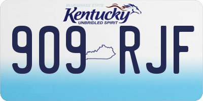 KY license plate 909RJF