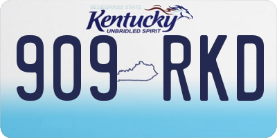 KY license plate 909RKD