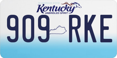 KY license plate 909RKE