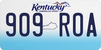 KY license plate 909ROA
