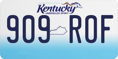 KY license plate 909ROF