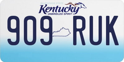 KY license plate 909RUK