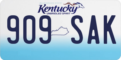 KY license plate 909SAK