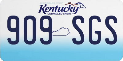 KY license plate 909SGS