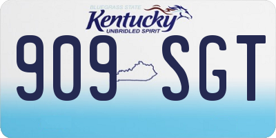 KY license plate 909SGT
