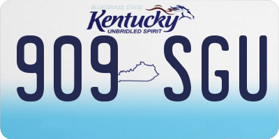 KY license plate 909SGU