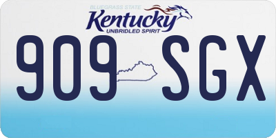 KY license plate 909SGX