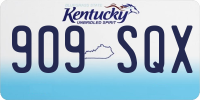KY license plate 909SQX