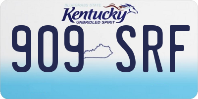 KY license plate 909SRF
