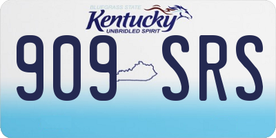 KY license plate 909SRS