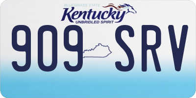 KY license plate 909SRV