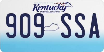 KY license plate 909SSA