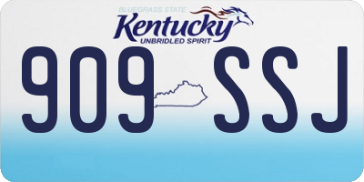 KY license plate 909SSJ