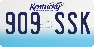 KY license plate 909SSK