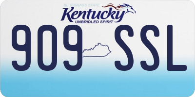 KY license plate 909SSL
