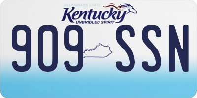 KY license plate 909SSN