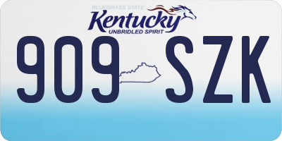 KY license plate 909SZK