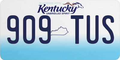 KY license plate 909TUS