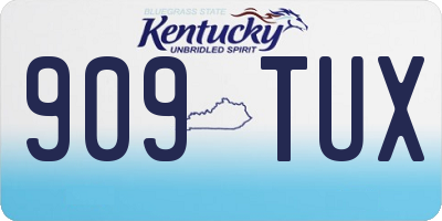 KY license plate 909TUX