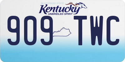KY license plate 909TWC