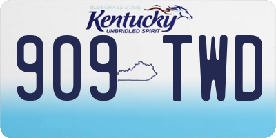 KY license plate 909TWD
