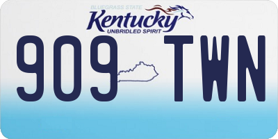 KY license plate 909TWN