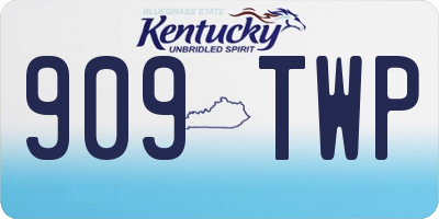 KY license plate 909TWP