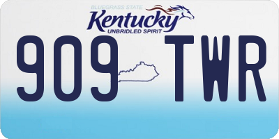 KY license plate 909TWR