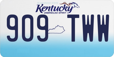 KY license plate 909TWW