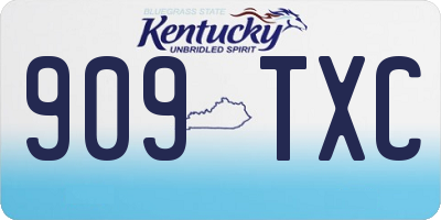 KY license plate 909TXC